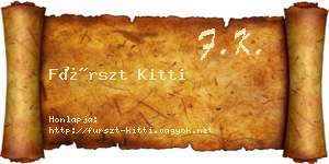 Fürszt Kitti névjegykártya